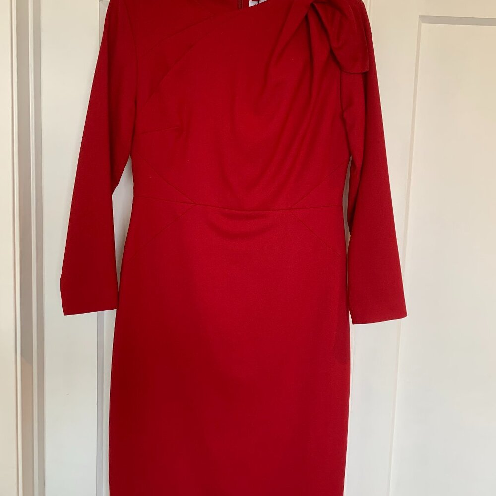 The Fold Melrose Dress in Garnet Red